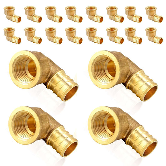 30 Pcs PEX-B Crimp 3/4" PEX x 1/2" Female Threaded Elbow (Lead Free)