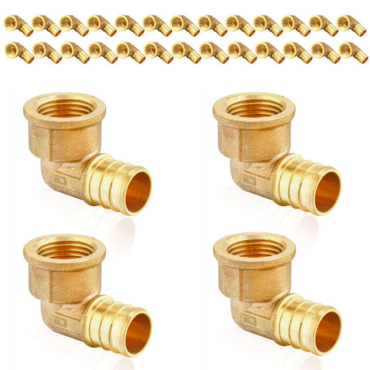 30 Pcs PEX-B Crimp 1/2" PEX x 1/2" Female Threaded Elbow (Lead Free)