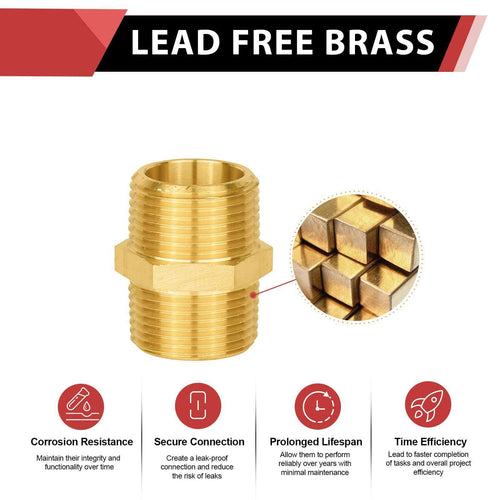 1/2" Male NPT Brass Hex Connector