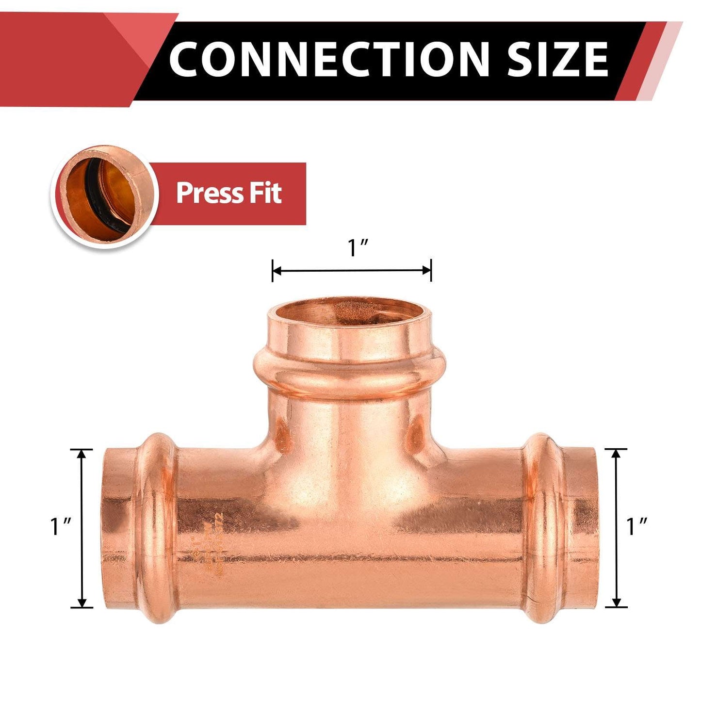 1" Press Copper Tee (Lead Free)
