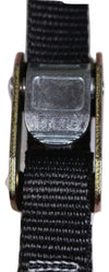 1" x 20 ft Heavy Duty Cam Buckle Tie Down Strap w/ Vinyl S Hooks | C120VS-BK RatchetStrap.Com