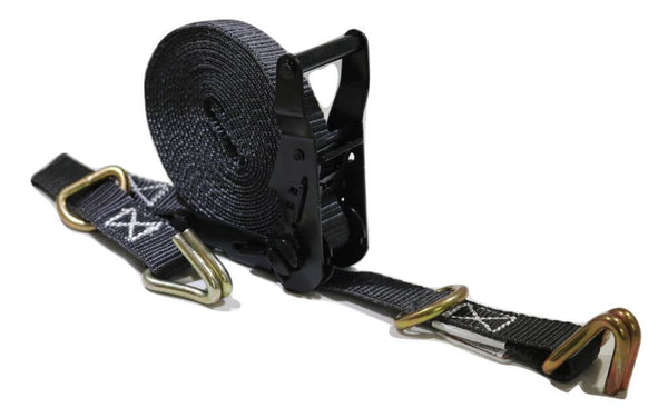 1" x 20 ft. Ratchet Strap with Wire Hooks & D-Rings | 4 PACK RatchetStrap.Com
