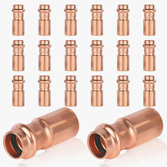 30 Pcs 1" x 3/4" Press Bushing Copper Reducer (Lead Free)