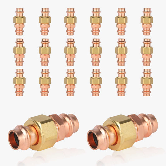 30 Pcs 1/2" Press Copper Union (Lead Free)