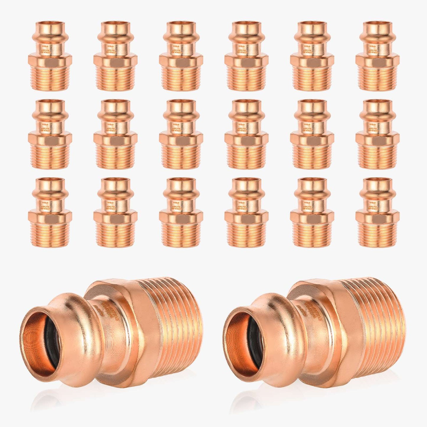 30 Pcs 1/2" FTG Press Copper x Male Threaded Street Adapter (Lead Free)