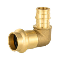 1/2" Copper Press x 1/2" PEX Expansion Brass Elbow (Lead Free)