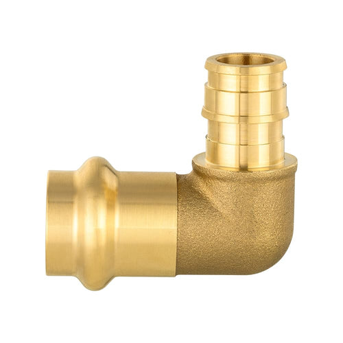 1/2" Copper Press x 1/2" PEX Expansion Brass Elbow (Lead Free)