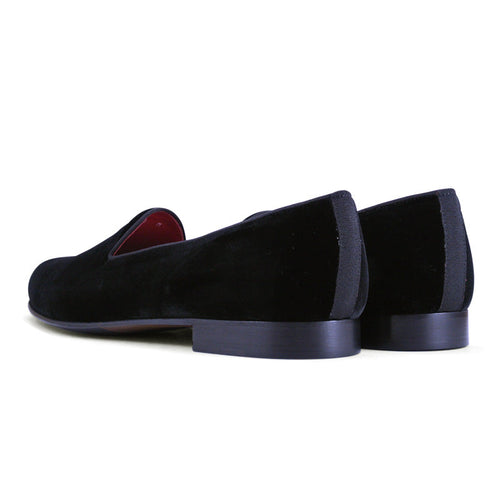 10-102-BLK VELVET TUX Shoe, Black Zelli Italia