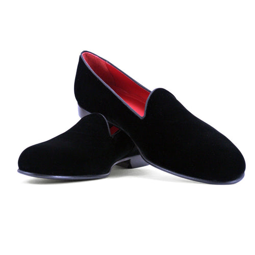 10-102-BLK VELVET TUX Shoe, Black Zelli Italia