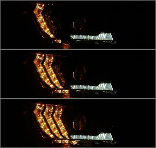 AlphaRex 10-12 Ford Mustang LUXX-Series LED Projector Headlights Alpha-Black OffRoadUSA.com