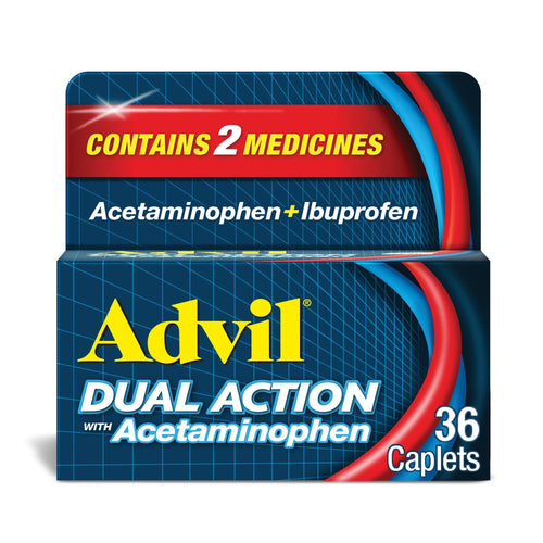 Advil Dual Action With Acetaminophen Ibuprofen Caplets; 200 mg; 36 Count EasyOptionXY LLC
