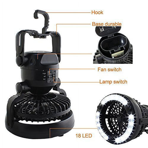Portable LED Camping Lantern with Ceiling Fan - Hurricane Emergency Survival Kit EasyOptionXY LLC