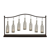 DecMode 7 Holder Black Metal Hanging Bottle Decorative Candle Lantern EasyOptionXY LLC