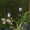 Solar-Powered Outdoor Lights - Set of 2 Weather Resistant Black Hanging Coach Lantern LED Lights with Shepherd Hooks for Mounting by Pure Garden EasyOptionXY LLC