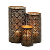 DecMode 3 Holder Dark Brown Metal Geometric Decorative Candle Lantern, Set of 3 EasyOptionXY LLC