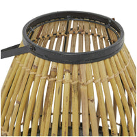 The Novogratz Brown Wicker Handmade Slatted Frame Decorative Candle Lantern with Handle EasyOptionXY LLC