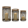 DecMode 3 Holder Silver Metal Decorative Candle Lantern, Set of 3 EasyOptionXY LLC