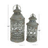 DecMode 2 Holder Black Metal Decorative Candle Lantern with Intricate Scroll Work, Set of 2 EasyOptionXY LLC