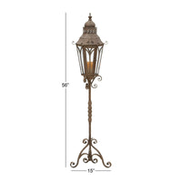 DecMode Brown Metal Tall Standing Decorative Candle Lantern EasyOptionXY LLC