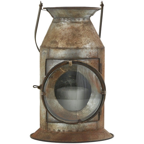 DecMode Gray Metal Decorative Candle Lantern with Handle EasyOptionXY LLC
