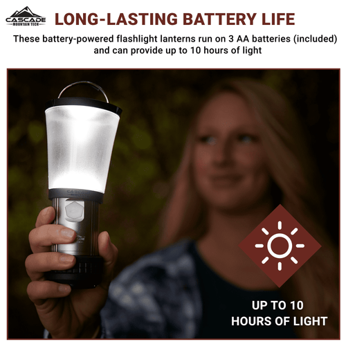 Cascade Mountain Tech 500-Lumen IPX4 LED Flashlight Lantern - 3 Pack EasyOptionXY LLC