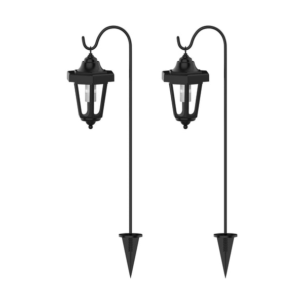 Solar LED Hanging Coach Lanterns ? Black - Set of 2 by Pure Garden EasyOptionXY LLC