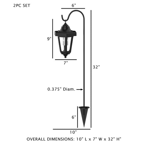 Solar LED Hanging Coach Lanterns ? Black - Set of 2 by Pure Garden EasyOptionXY LLC