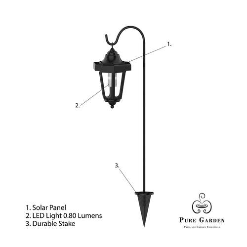 Solar LED Hanging Coach Lanterns ? Black - Set of 2 by Pure Garden EasyOptionXY LLC