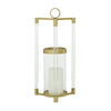 The Novogratz Gold Stainless Steel Decorative Candle Lantern with Acrylic Accents EasyOptionXY LLC