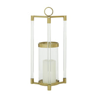The Novogratz Gold Stainless Steel Decorative Candle Lantern with Acrylic Accents EasyOptionXY LLC