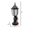 Gerson 18.7in H brushed bronze plastic lantern with fireglow LED and timer EasyOptionXY LLC