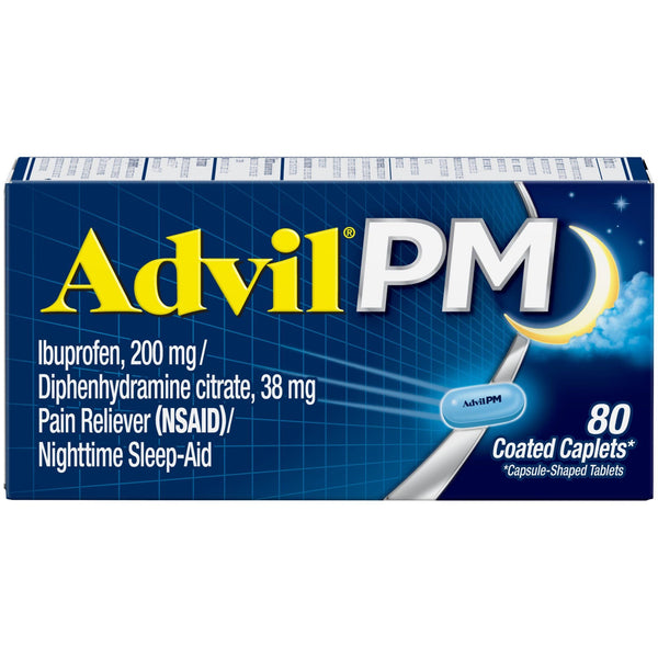 Advil PM Pain and Headache Reliever Ibuprofen Caplets; 80 Count EasyOptionXY LLC
