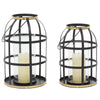 DecMode 2 Holder Black Metal Decorative Candle Lantern with Handle, Set of 2 EasyOptionXY LLC