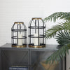 DecMode 2 Holder Black Metal Decorative Candle Lantern with Handle, Set of 2 EasyOptionXY LLC