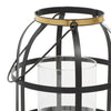 DecMode 2 Holder Black Metal Decorative Candle Lantern with Handle, Set of 2 EasyOptionXY LLC