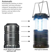 Bell + Howell Taclight LED Lantern with Automatic On/Off Function (Pull up OR push down), Collapsible As Seen On TV, 4 Pack EasyOptionXY LLC