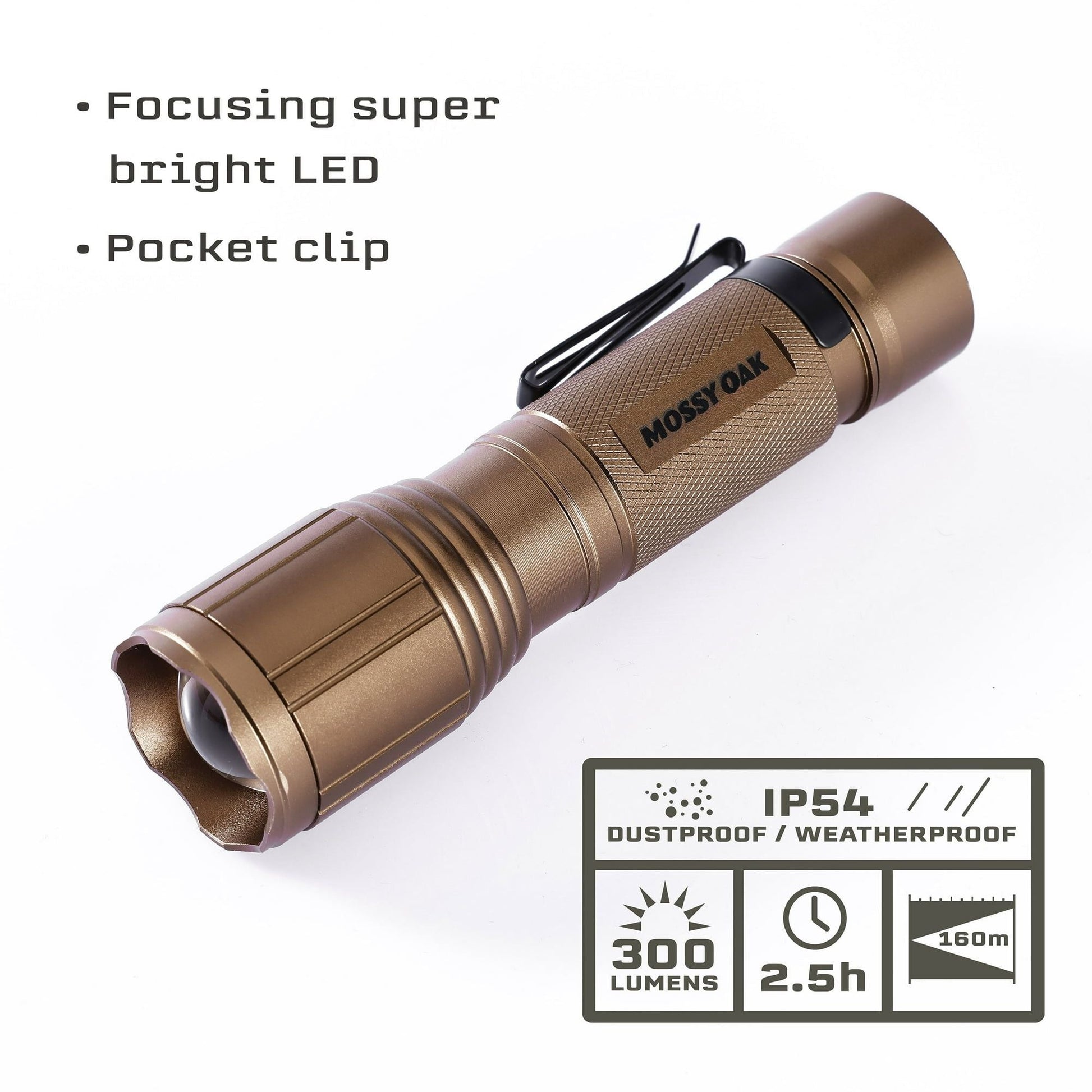 Mossy Oak Hunting LED Flashlight, UV Blood Tracker, IP54 Weatherproof, AAA Batteries Included EasyOptionXY LLC