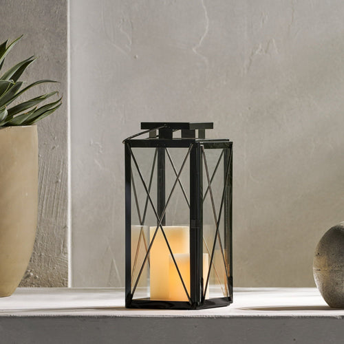 Demijen Stainless Steel 14" Lantern, Black EasyOptionXY LLC