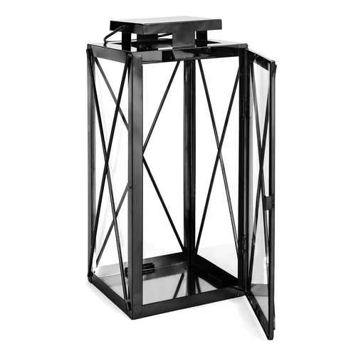 Demijen Stainless Steel 14" Lantern, Black EasyOptionXY LLC