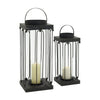 DecMode 2 Holder Black Metal Decorative Candle Lantern, Set of 2 EasyOptionXY LLC
