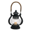 DecMode 8"W, 9"H Rustic Metal Lantern, Black, 1 - Piece EasyOptionXY LLC
