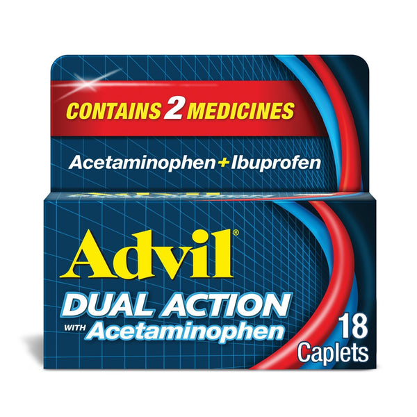 Advil Dual Action With Acetaminophen Pain and Headache Reliever; 18 Count EasyOptionXY LLC