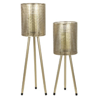 DecMode 2 Holder Gold Metal Standing Decorative Candle Lantern, Set of 2 EasyOptionXY LLC