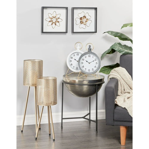 DecMode 2 Holder Gold Metal Standing Decorative Candle Lantern, Set of 2 EasyOptionXY LLC