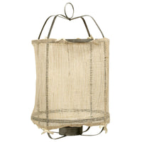 Burlap Lantern - 14in X 14in X 39in Metal Frame Pendant Candle Holder EasyOptionXY LLC