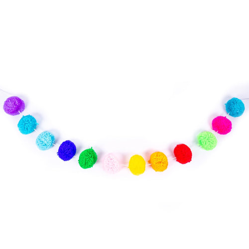 Multicolor Pom Pom Garland, Way to Celebrate, All Occasions EasyOptionXY LLC