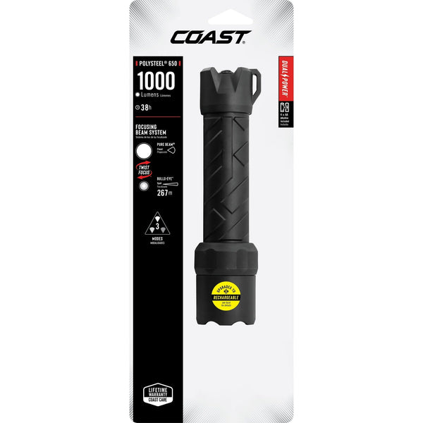 COAST Polysteel 650 Storm Proof 740 Lumen Alkaline Power LED Flashlight, 14.1 oz. EasyOptionXY LLC