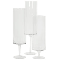 DIY Wedding Koyal Wholesale Pillar Candle Hurricane Pedestal Holders, Tall Glass Pedestal Candle Holders Centerpiece, Wedding Glass Stem Hurricanes Set of 3 (Clear, 3.7 x 11.8, 13.7, 15.7) EasyOptionXY LLC