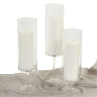 DIY Wedding Koyal Wholesale Pillar Candle Hurricane Pedestal Holders, Tall Glass Pedestal Candle Holders Centerpiece, Wedding Glass Stem Hurricanes Set of 3 (Clear, 3.7 x 11.8, 13.7, 15.7) EasyOptionXY LLC