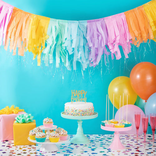 Way to Celebrate! Pastel Tissue Garland 1Ct 72" Multicolor Party Decoration EasyOptionXY LLC
